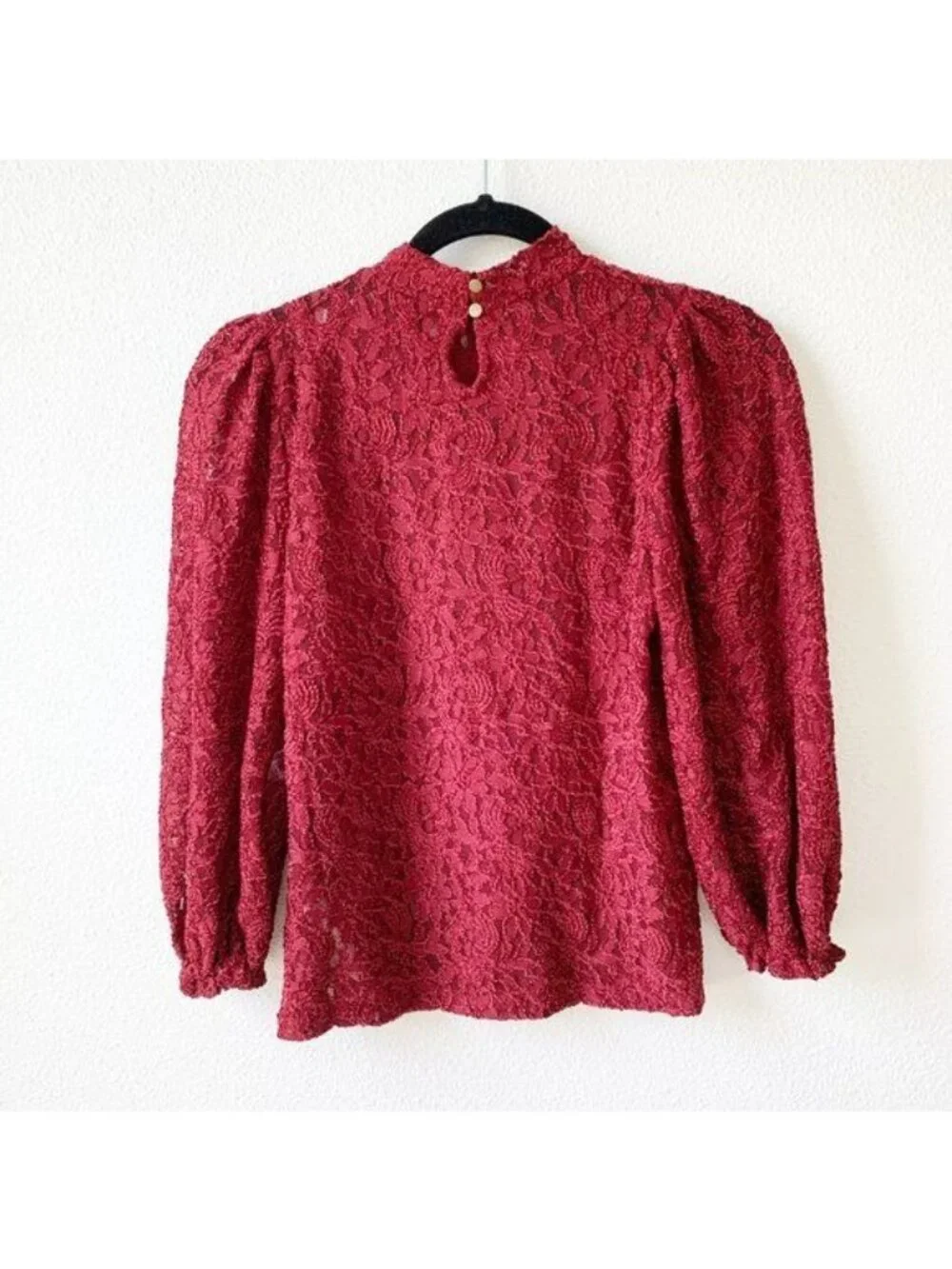 Free People Sweet Talker Maroon Lace Blouse Women's X-Small XS
